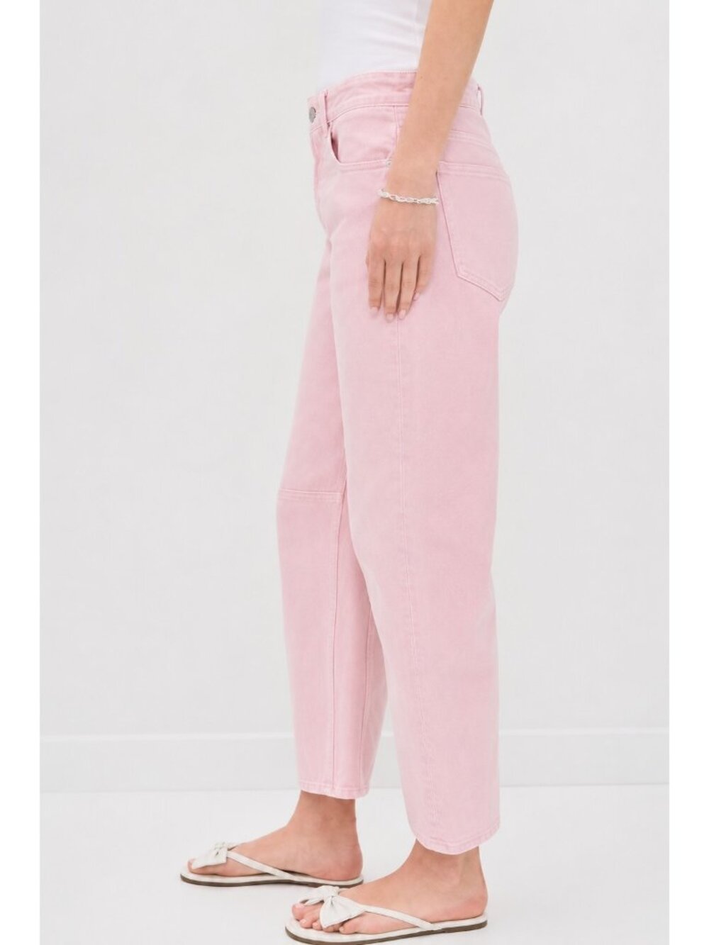 Madewell Womens Size 30 Pink The Darted Relaxed High Rise Barrel-Leg Jeans NEW - Picture 3 of 3